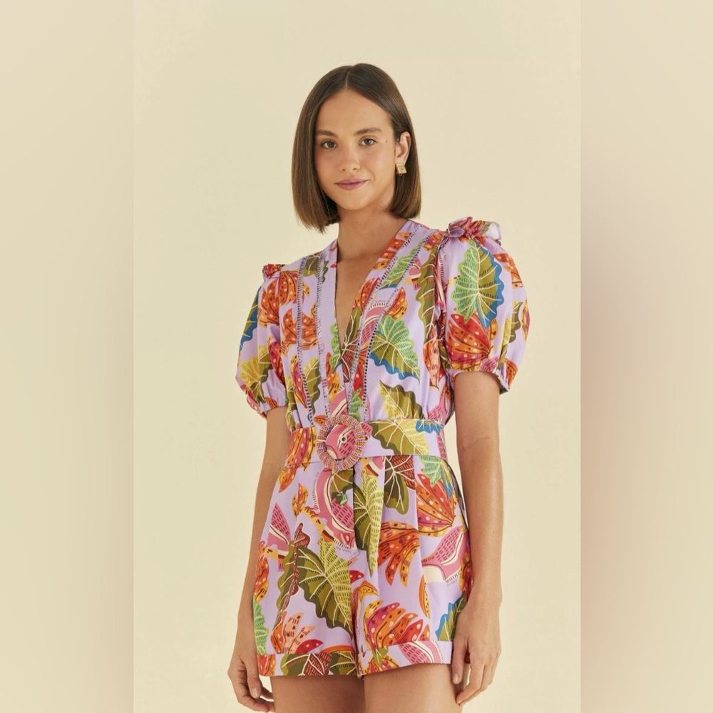 FARM RIO Colorful Print Romper